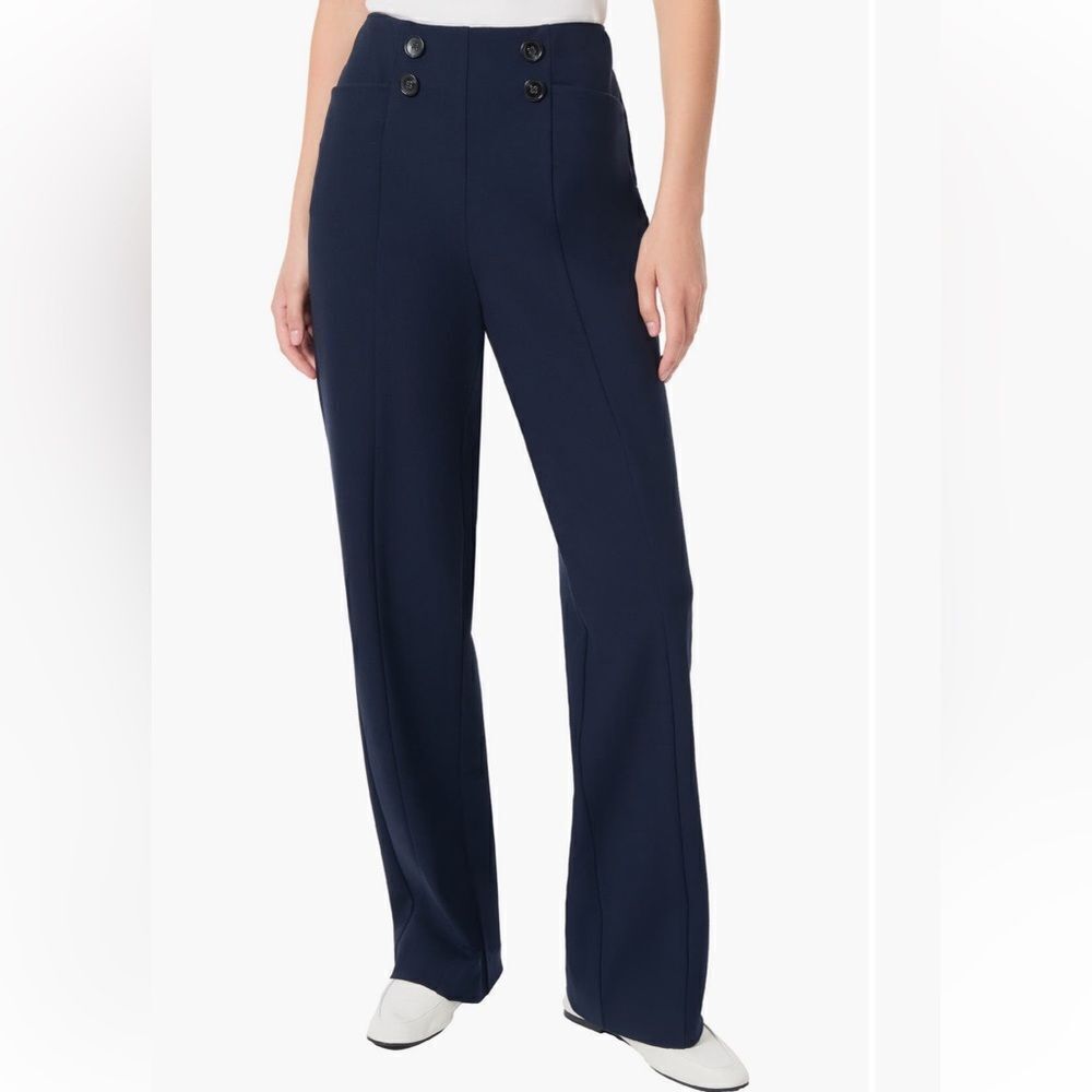 Jones New York Navy Blue High Waist Sailor Straight Leg pants size XL